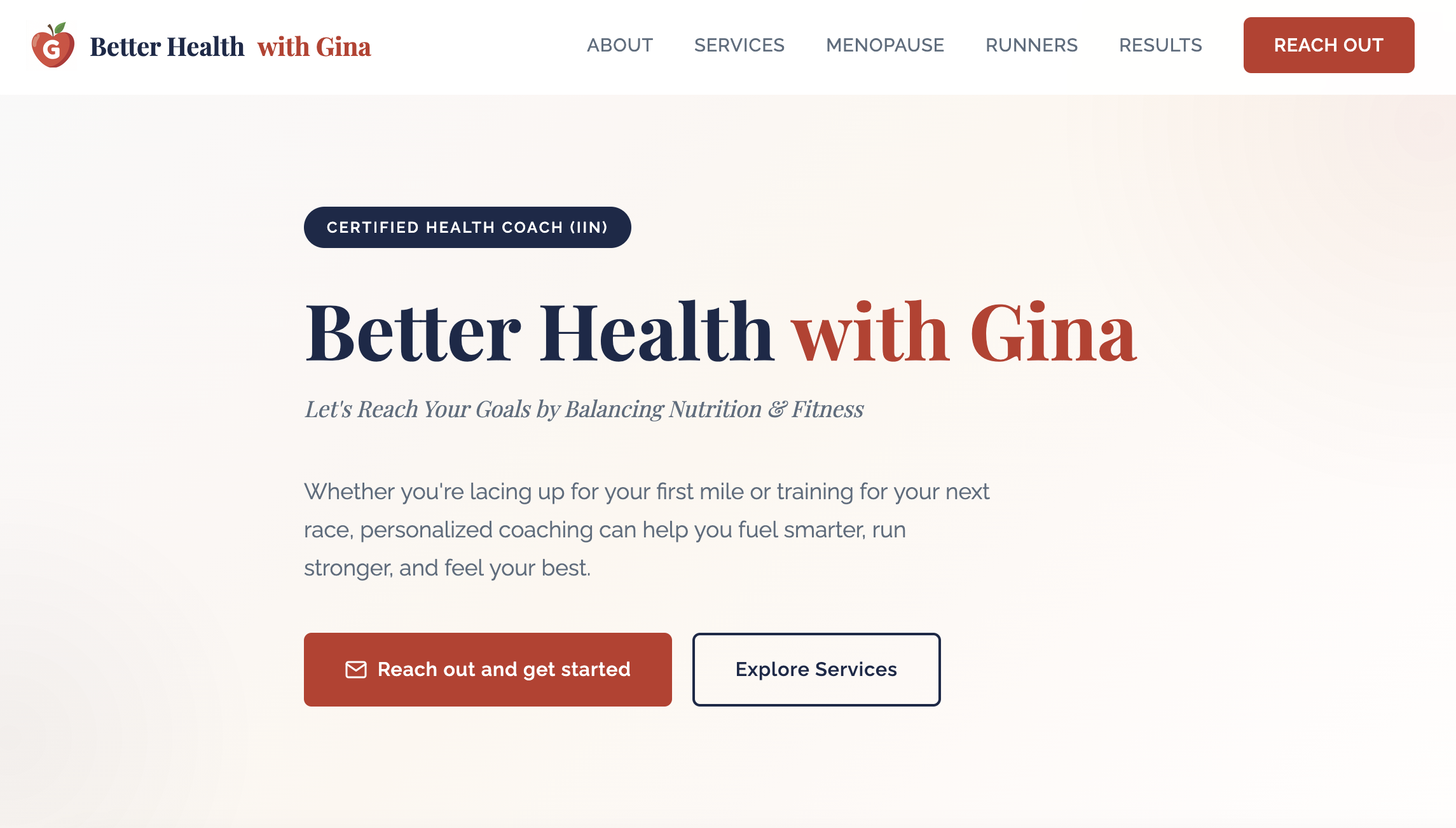 Health and wellness coaching site preview