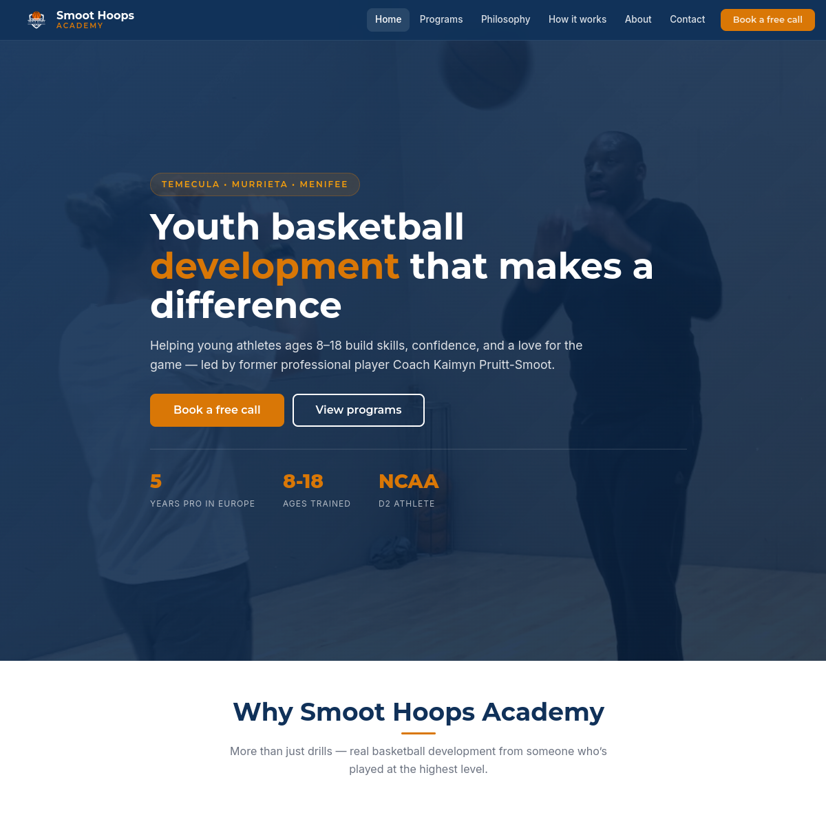 Basketball coaching site preview