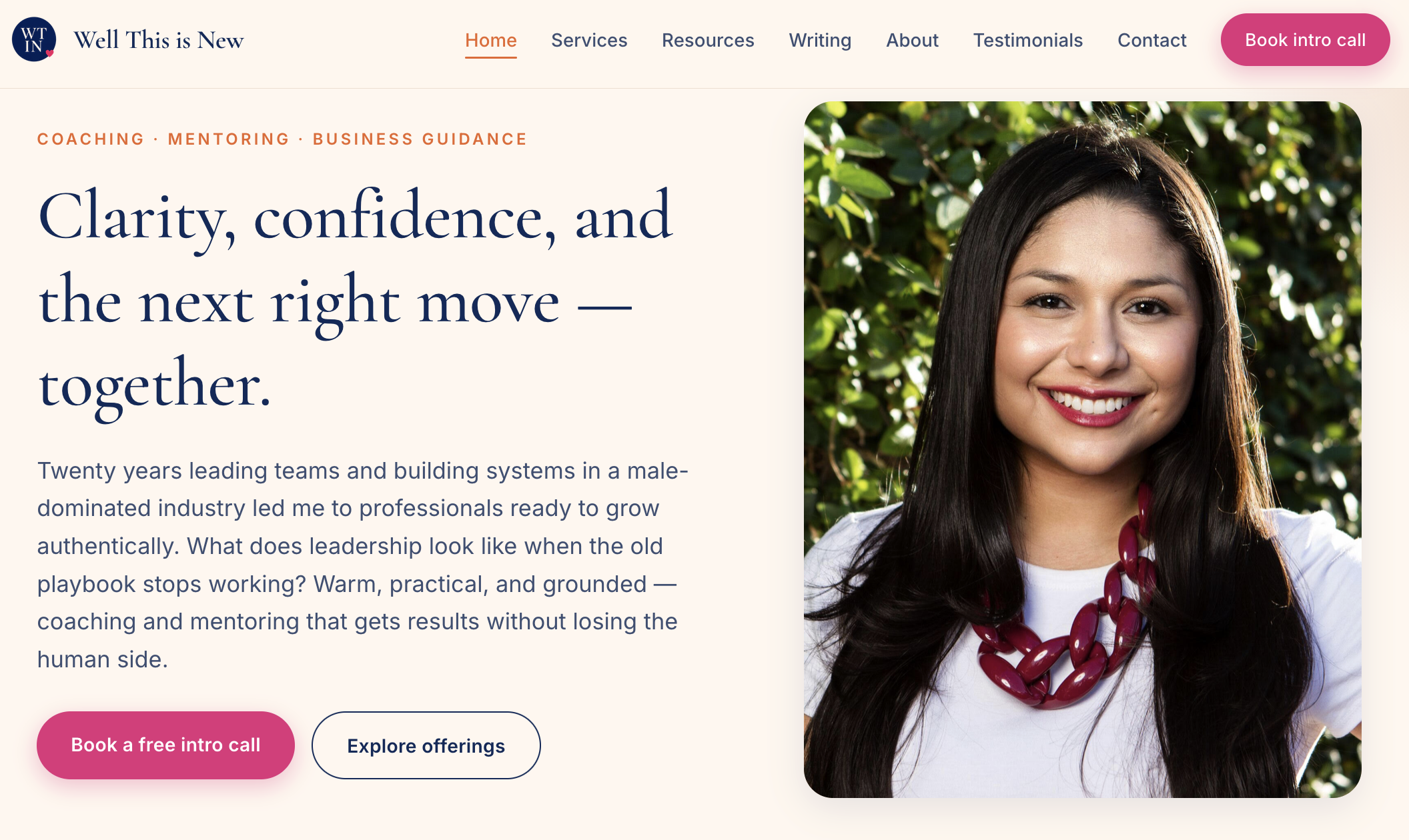 Coaching and mentoring site preview
