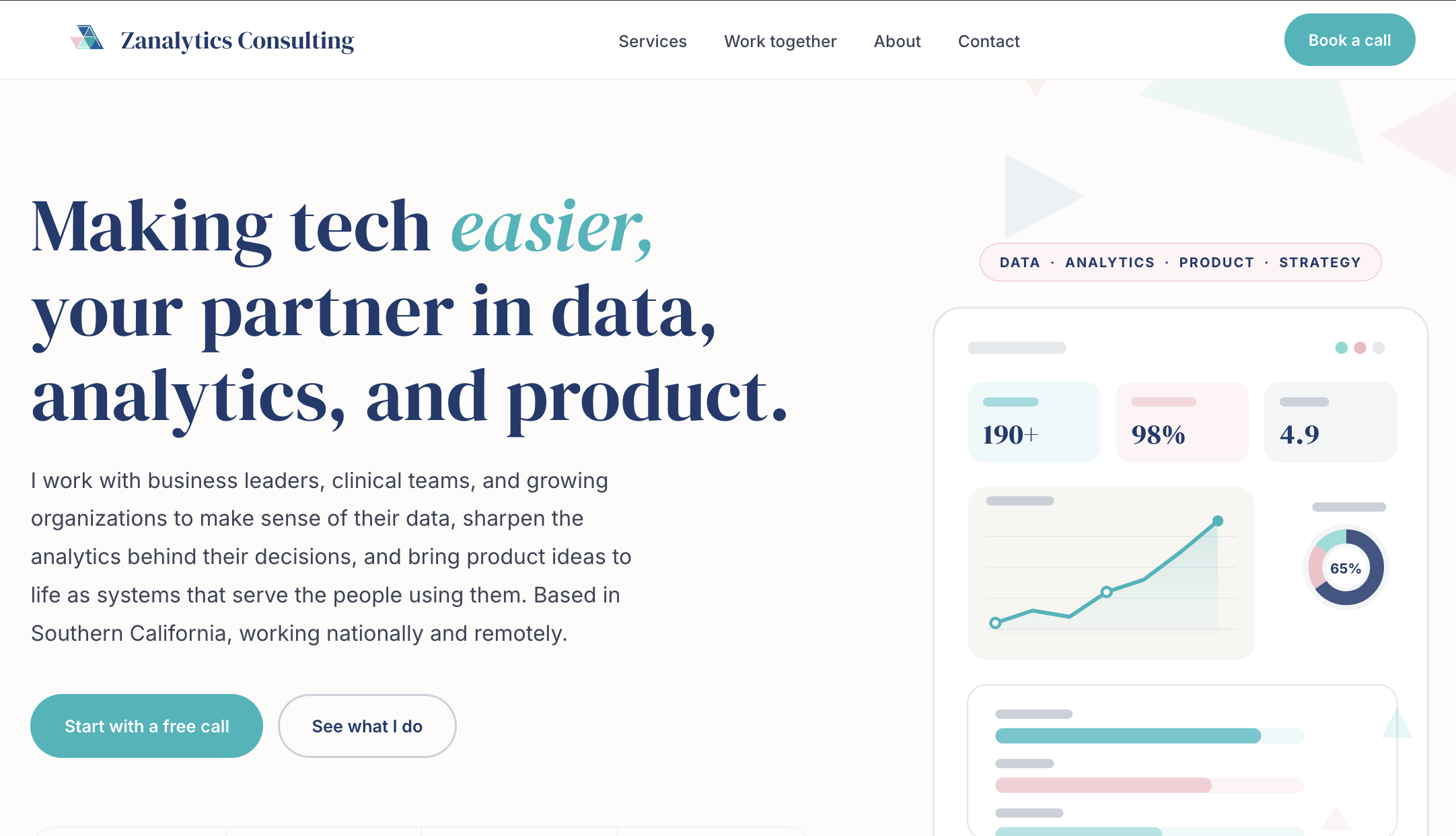Data and product consulting site preview